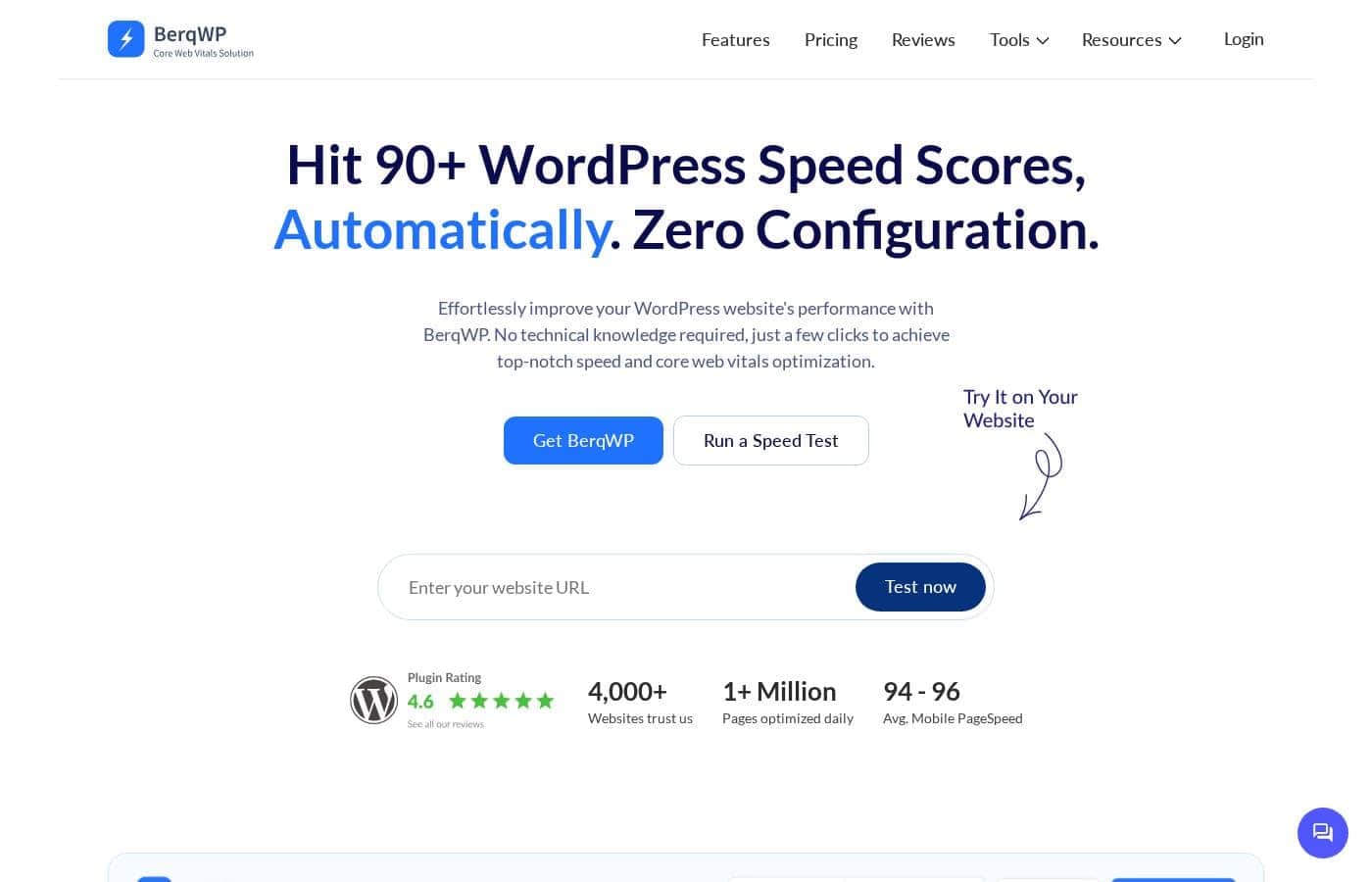 BerqWP homepage screenshot