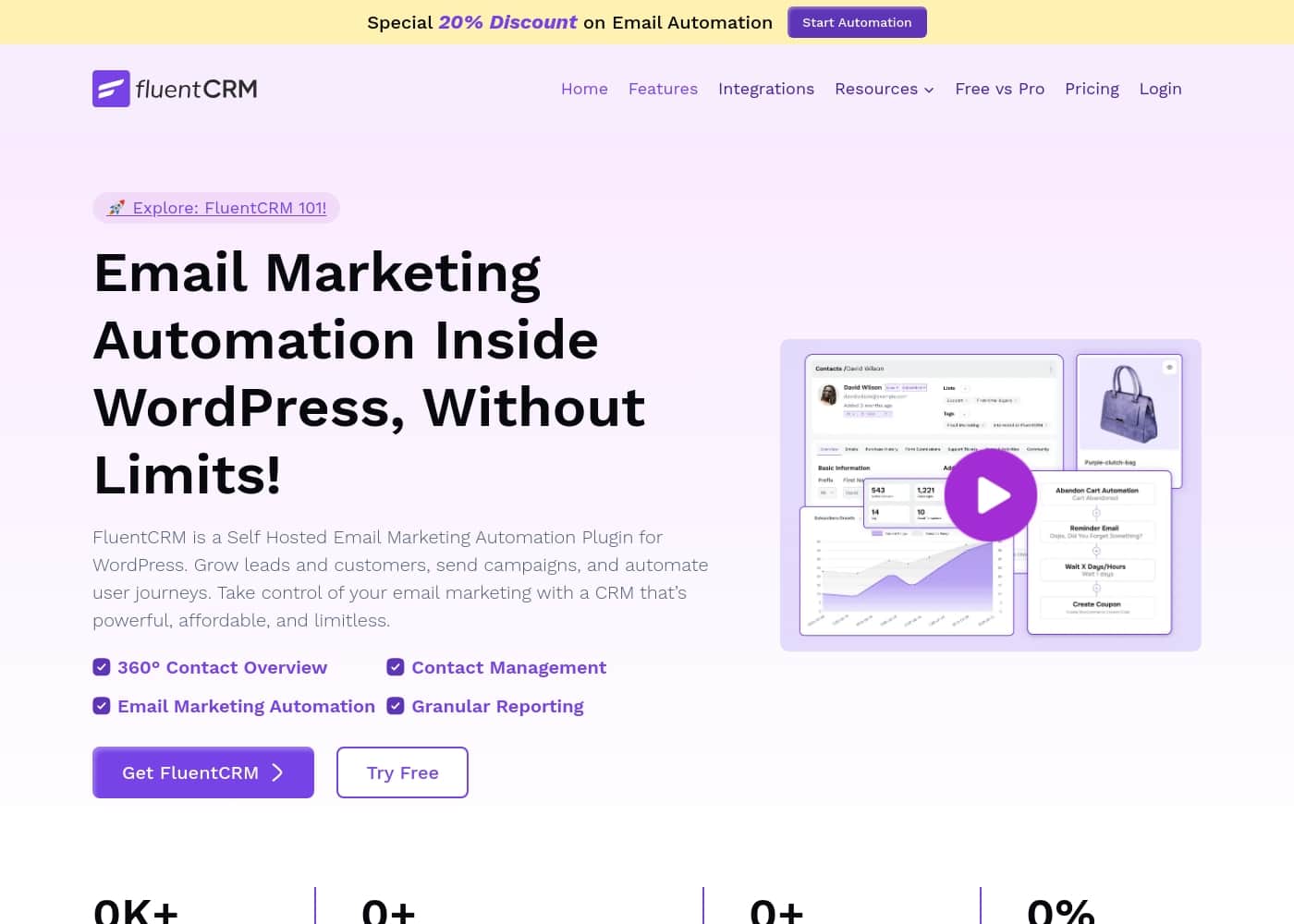 FluentCRM Homepage-Screenshot