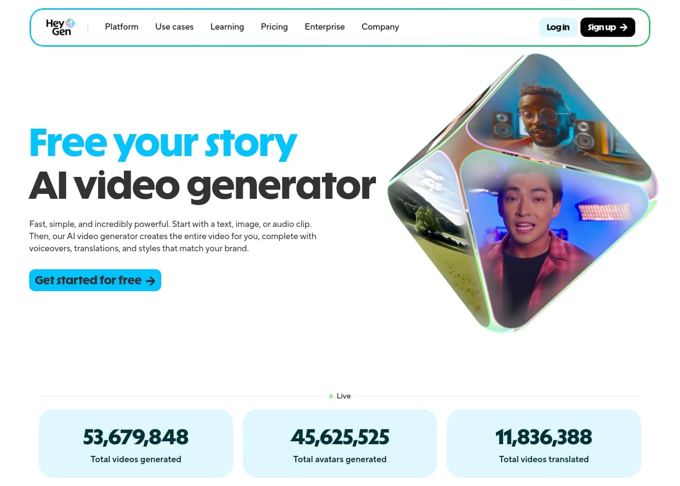 HeyGen homepage screenshot