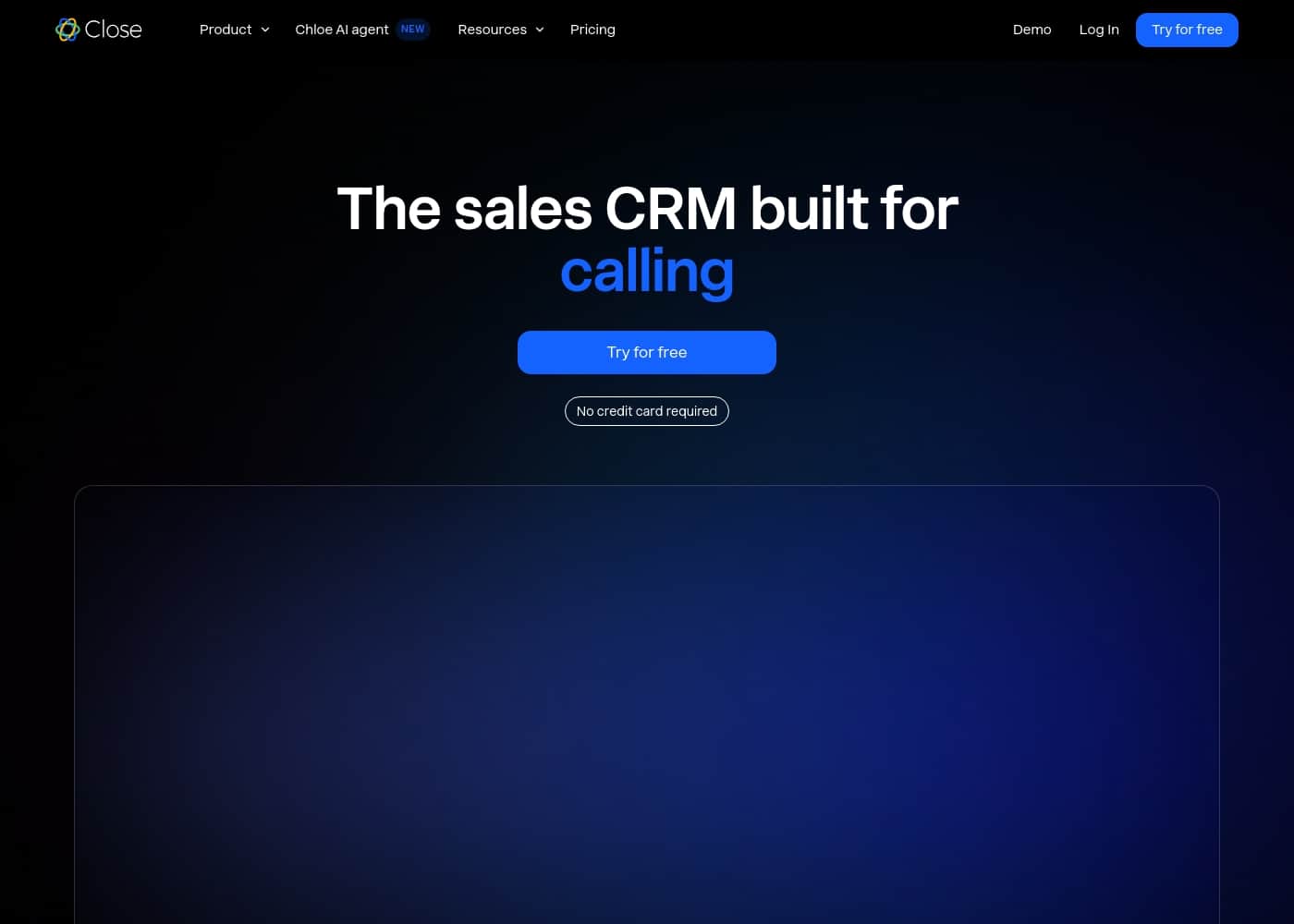 Ảnh chụp màn hình trang chủ Close CRM
