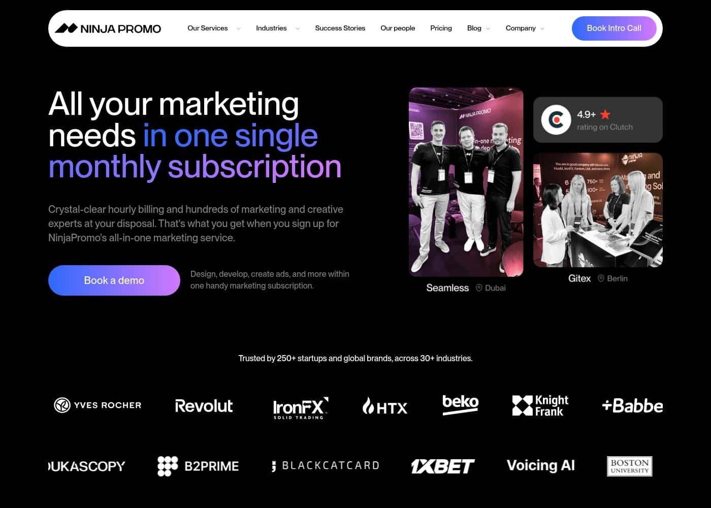 Ninja Promo homepage screenshot