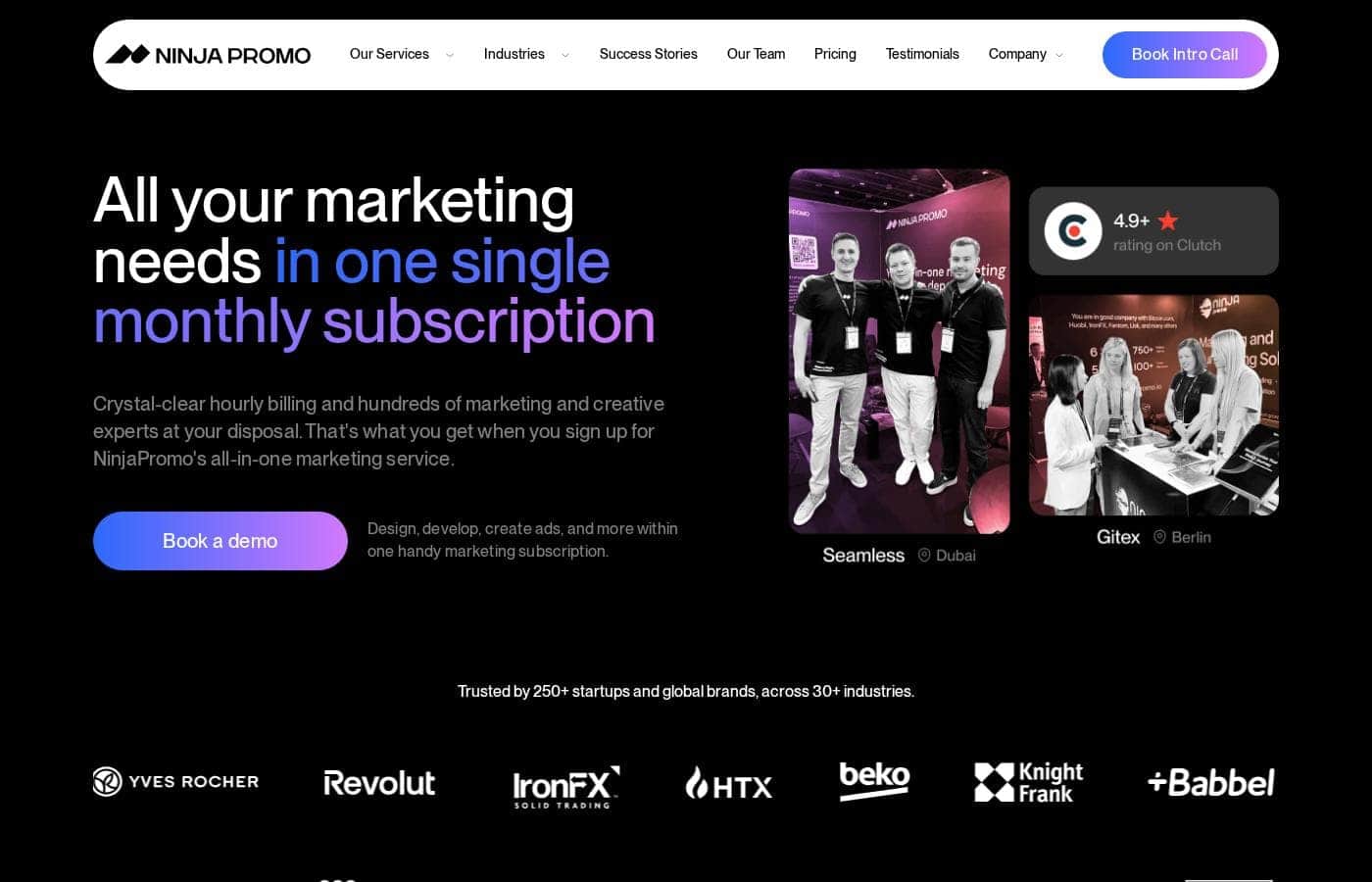 Ninja Promo homepage screenshot
