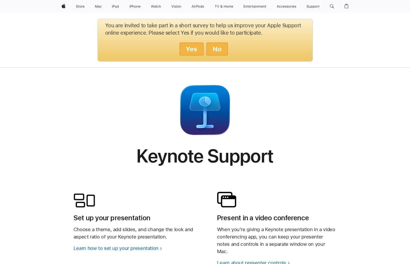 Keynoteの料金ページのスクリーンショット