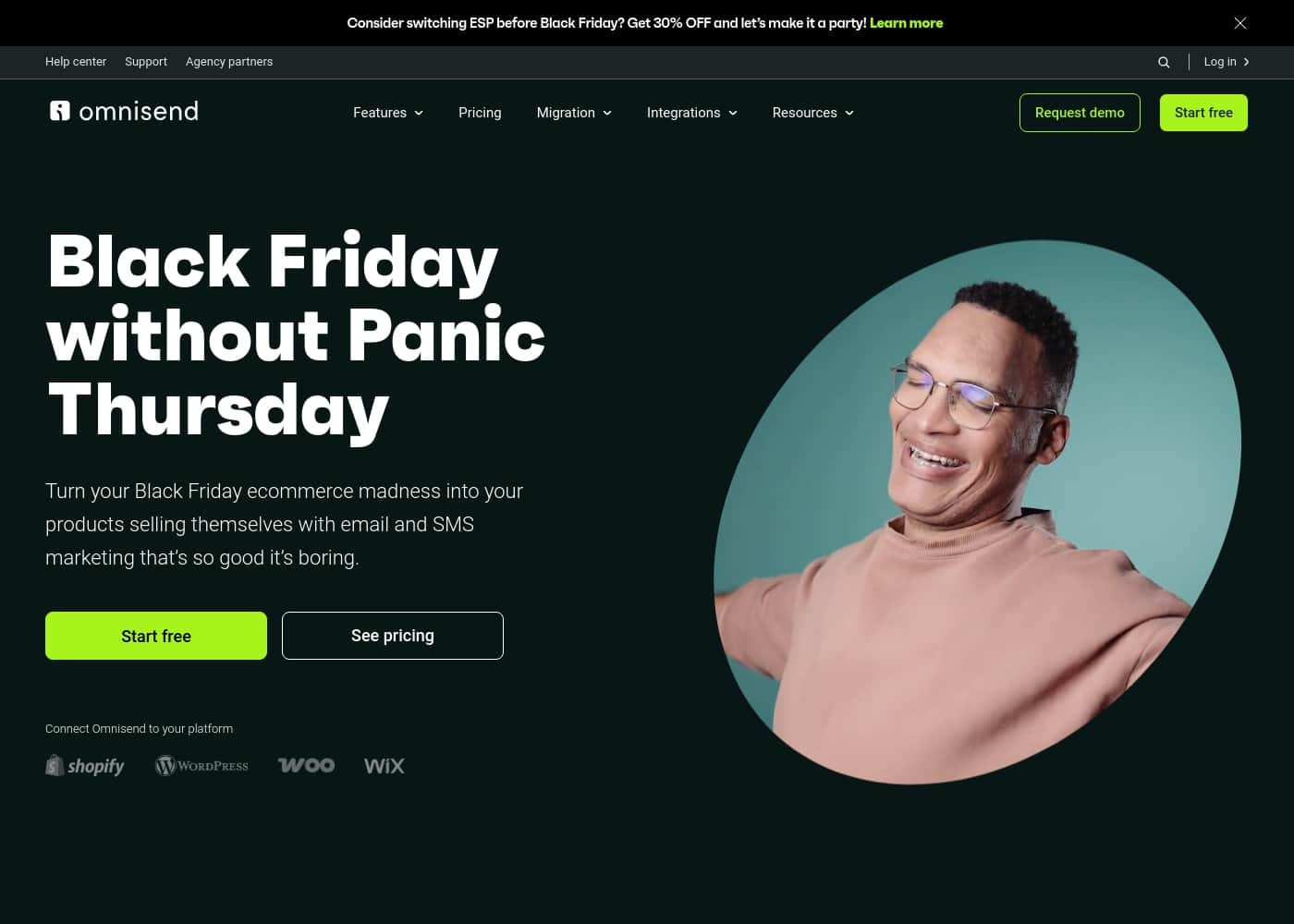 Omnisend homepage screenshot