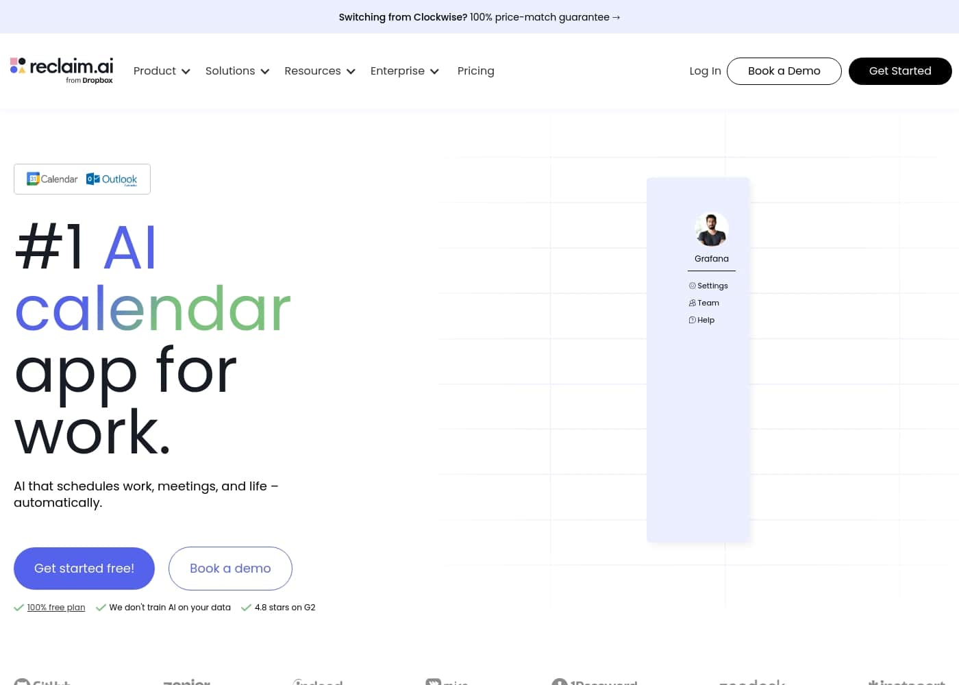 Reclaim.ai homepage screenshot