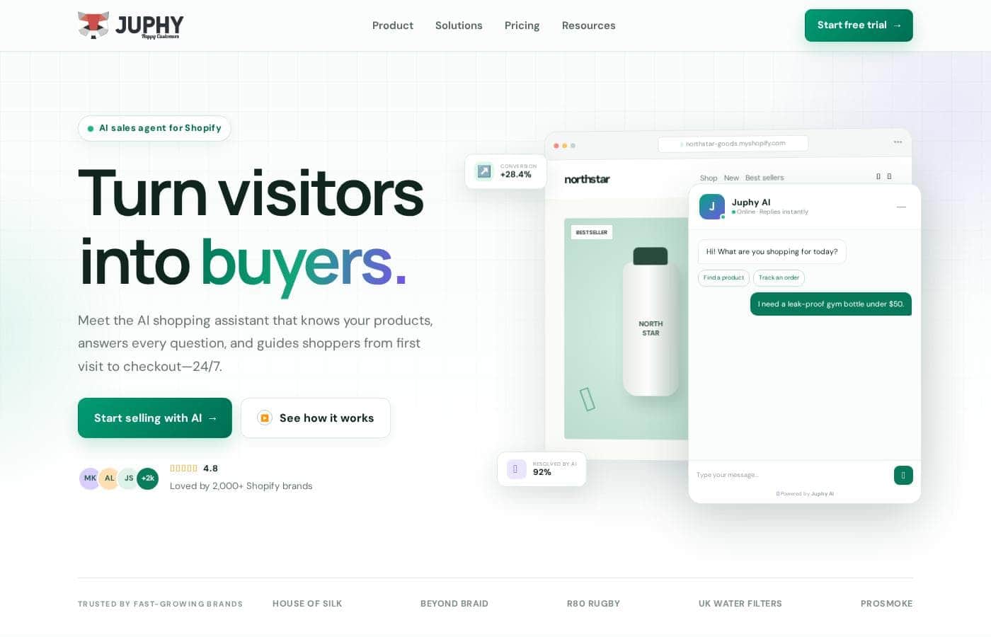 Juphy homepage screenshot