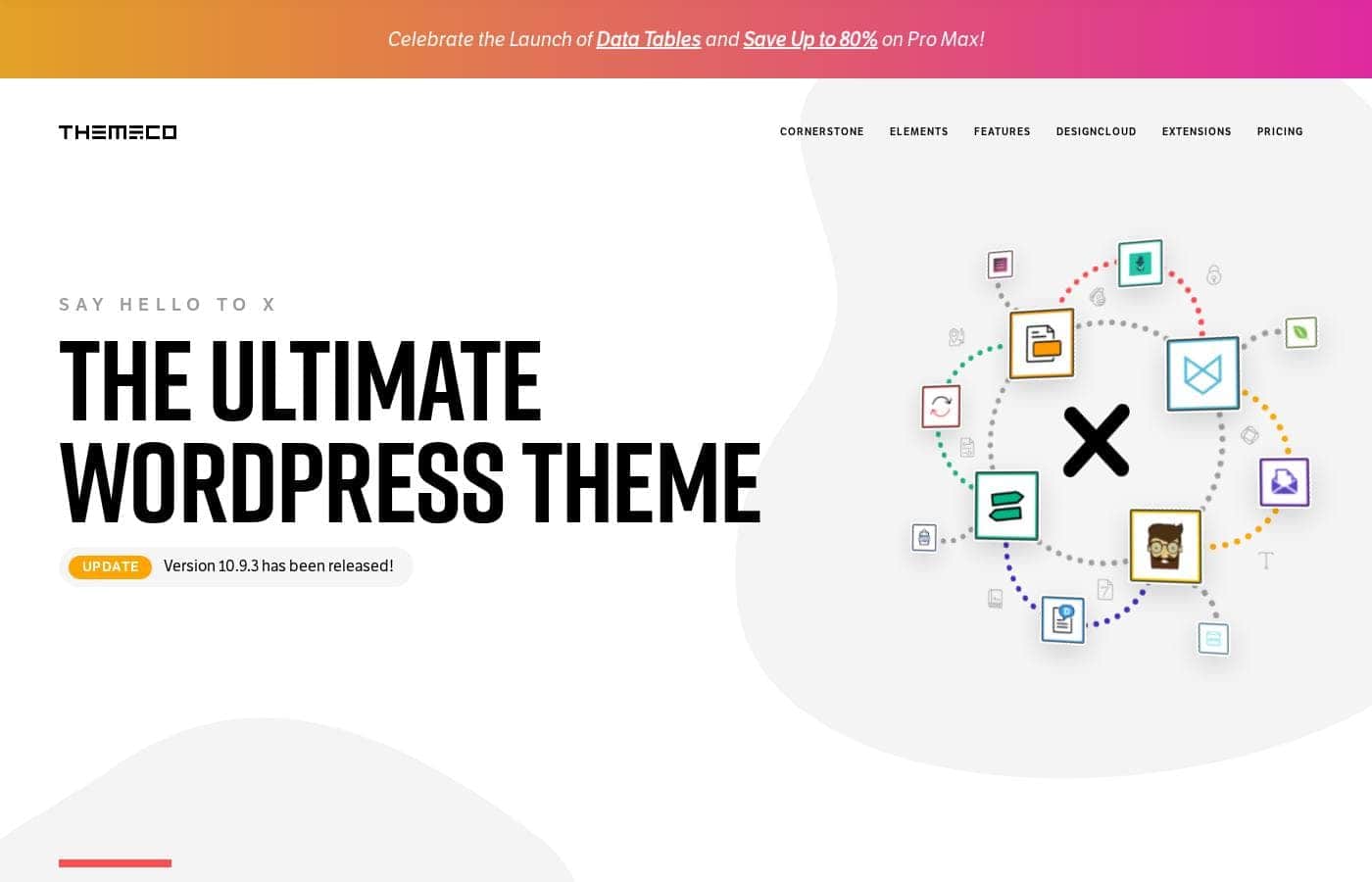 X theme homepage screenshot