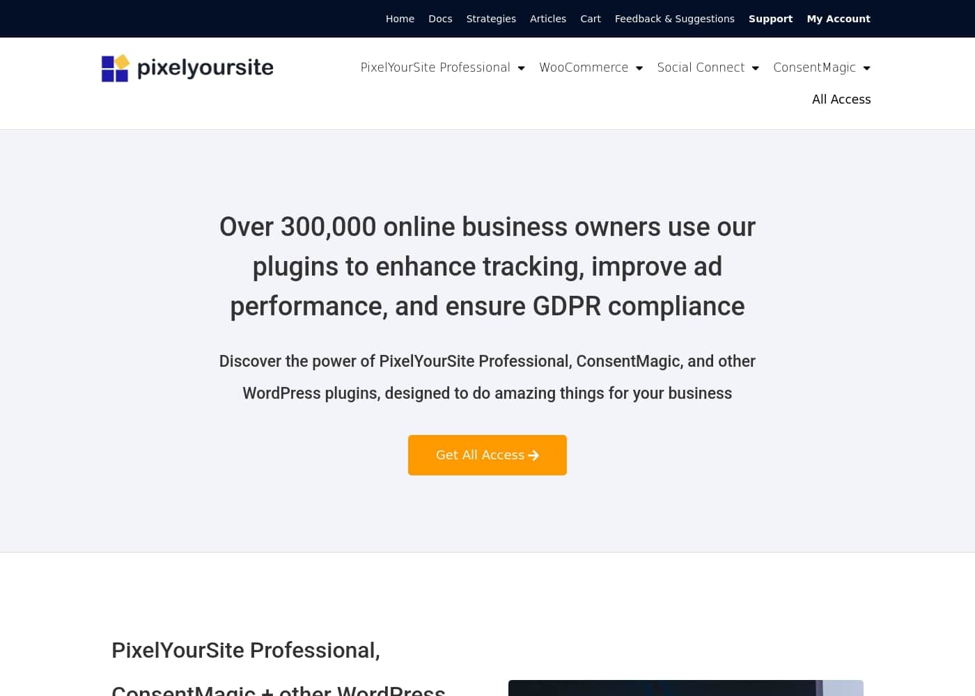 PixelYourSite homepage screenshot