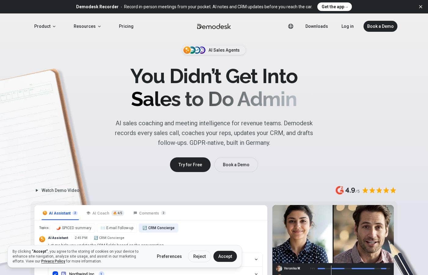 Скриншот главной страницы Demodesk