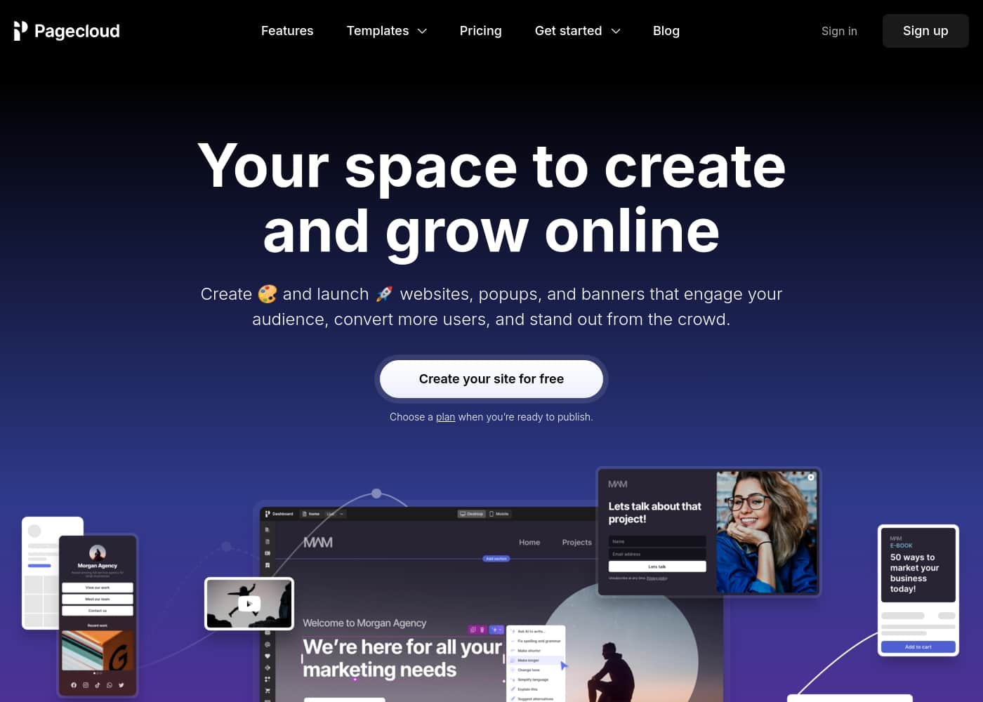 PageCloud 홈페이지 스크린샷