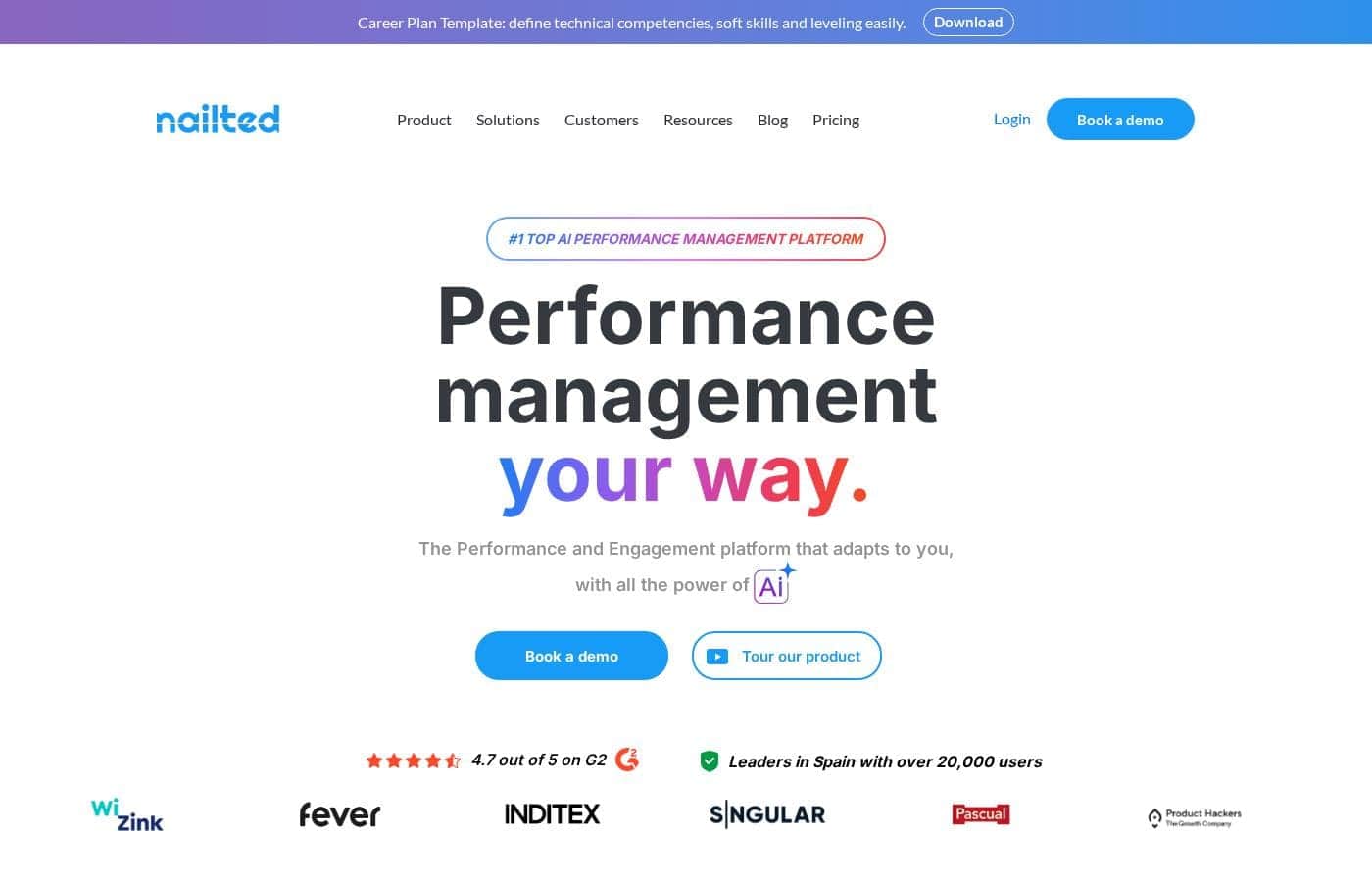 Screenshot della homepage di Nailted
