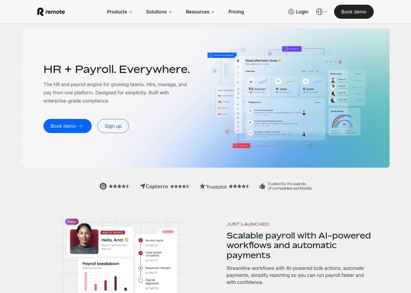 Remote.com Homepage-Screenshot