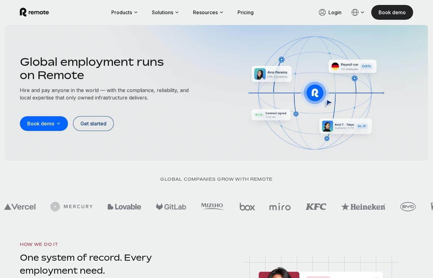 Remote.com homepage screenshot