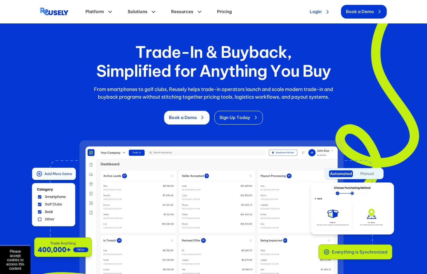 Reusely Homepage-Screenshot