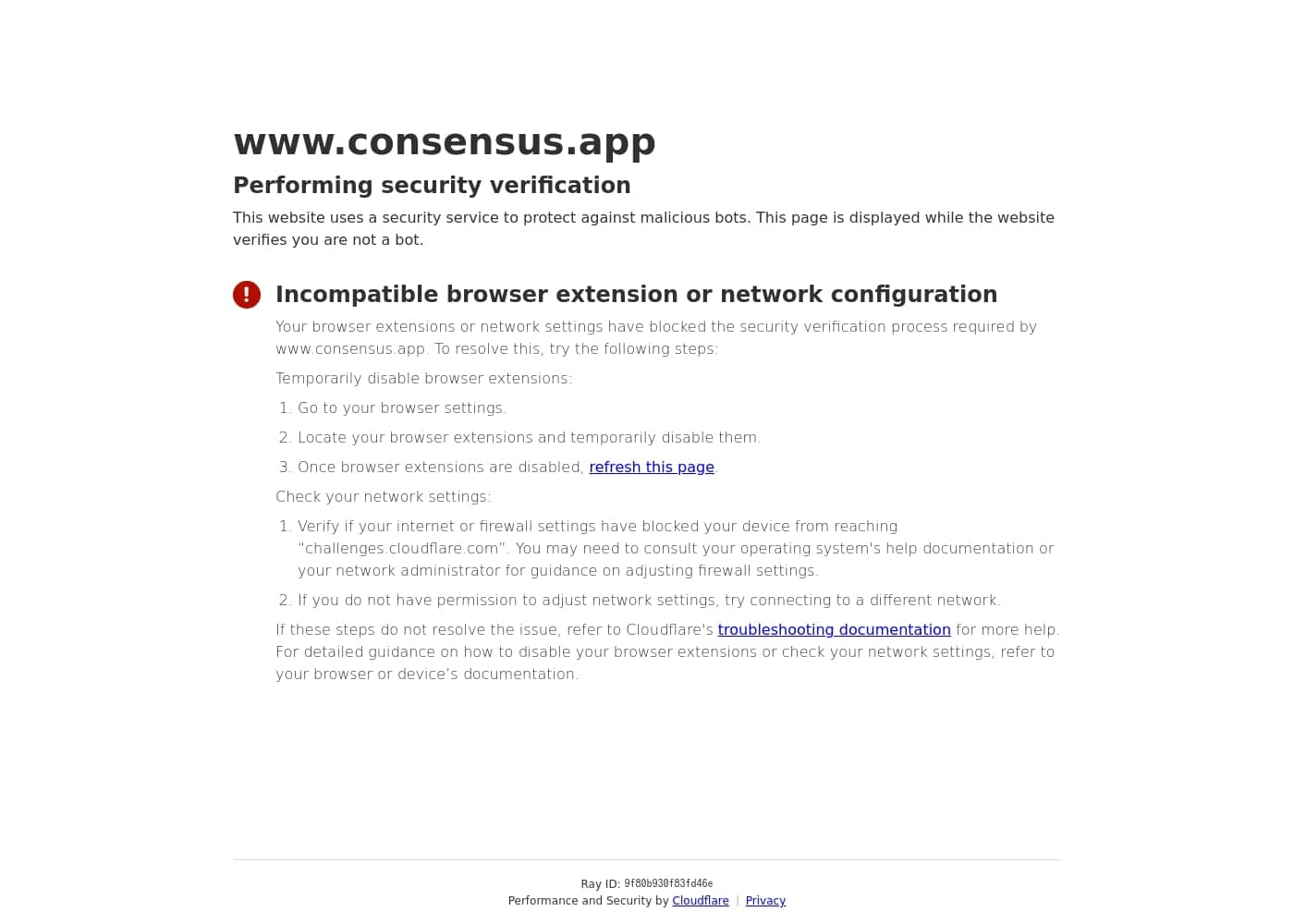 Consensus homepage screenshot