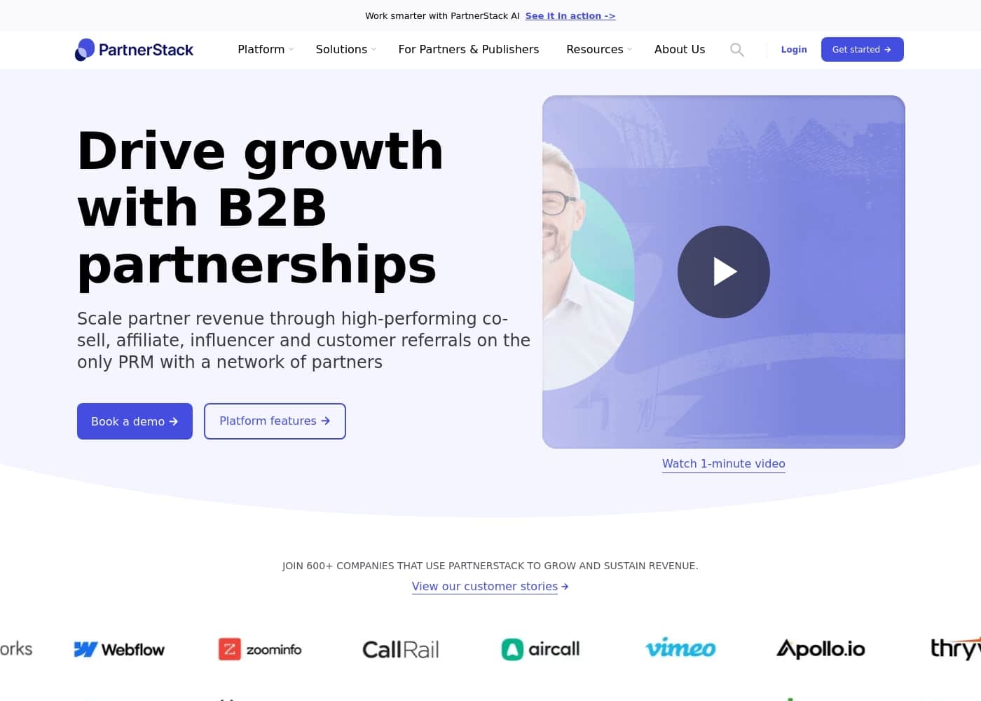 PartnerStack 홈페이지 스크린샷