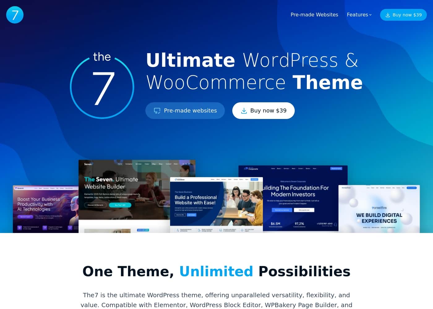 Скриншот главной страницы The7