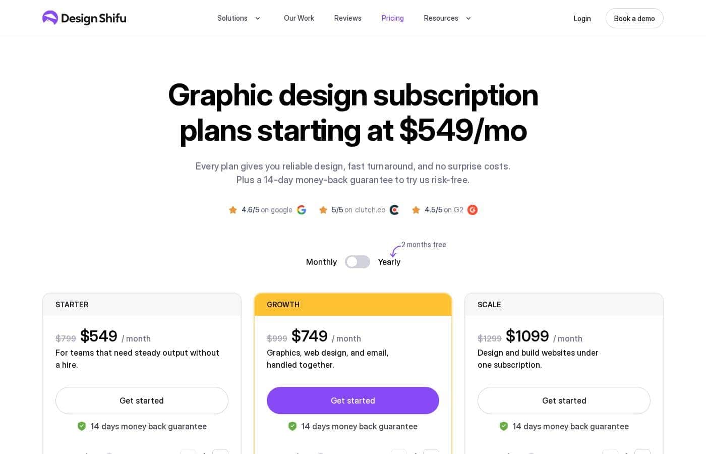 Design Shifu pricing page screenshot