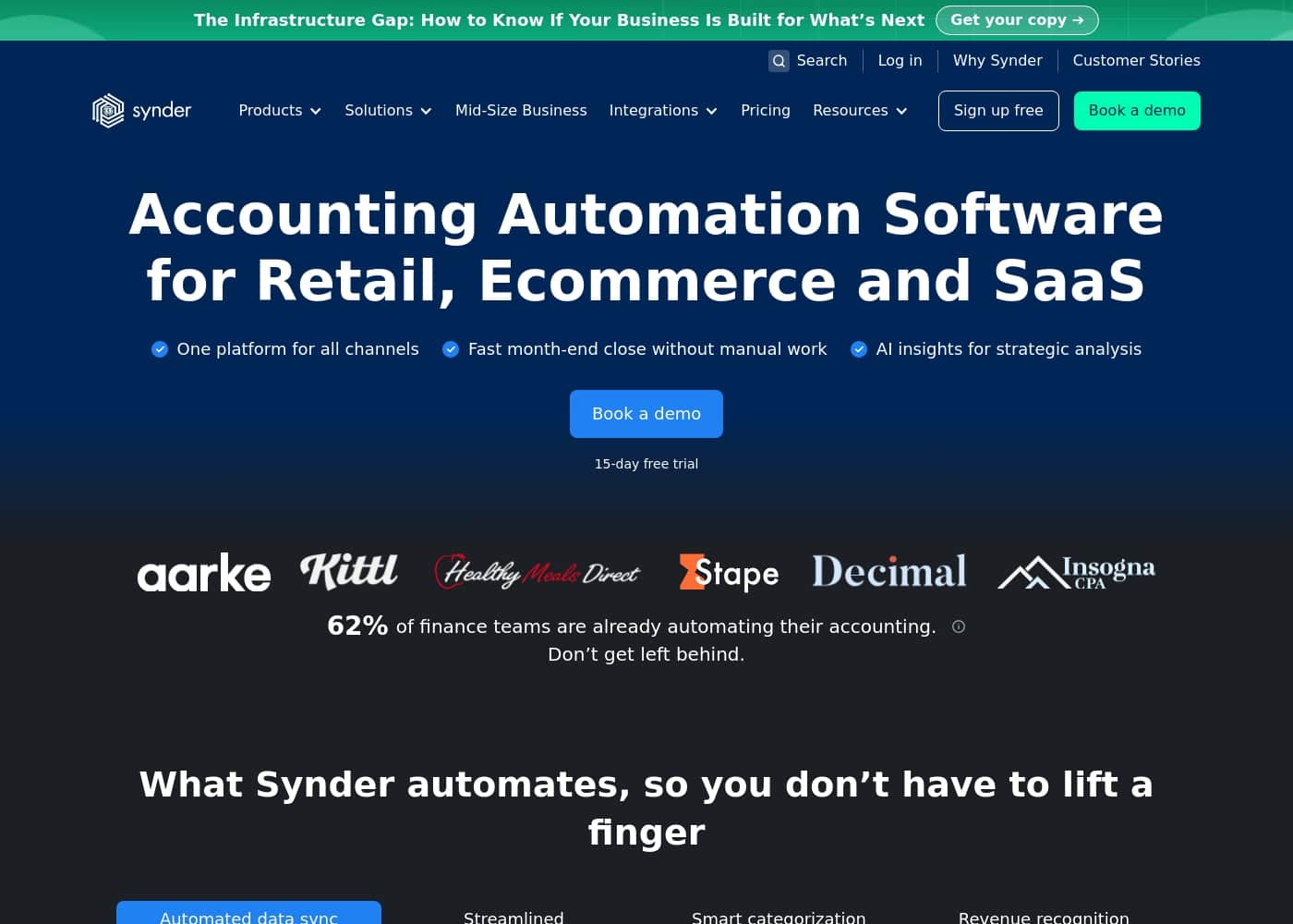 Synder homepage screenshot