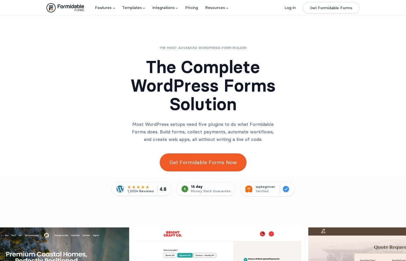 Formidable Forms homepage screenshot