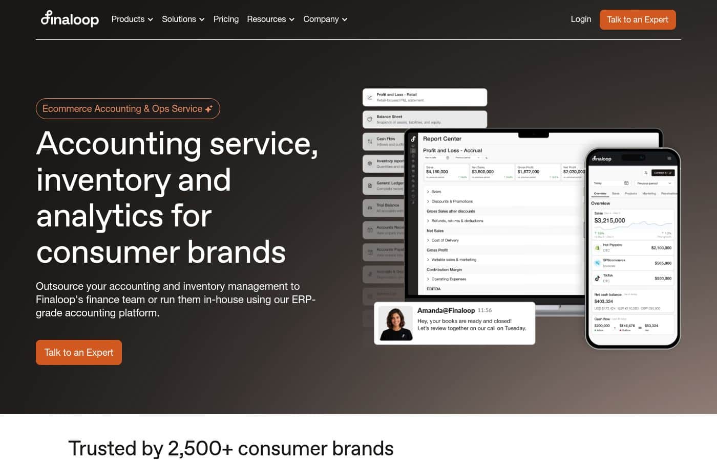 Finaloop Homepage-Screenshot