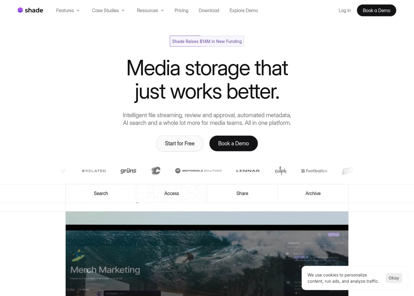 Shade Homepage-Screenshot