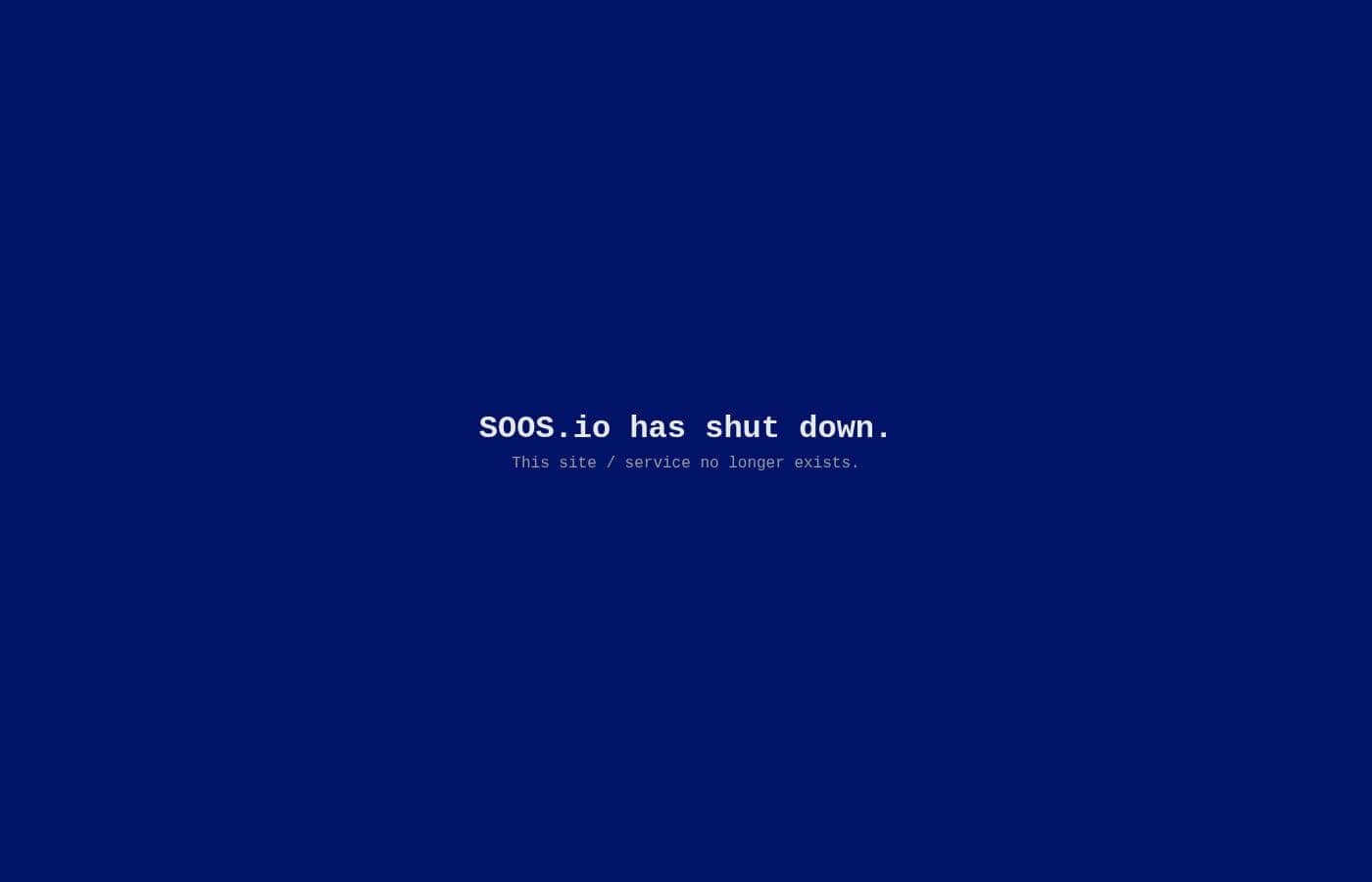 SOOS homepage screenshot