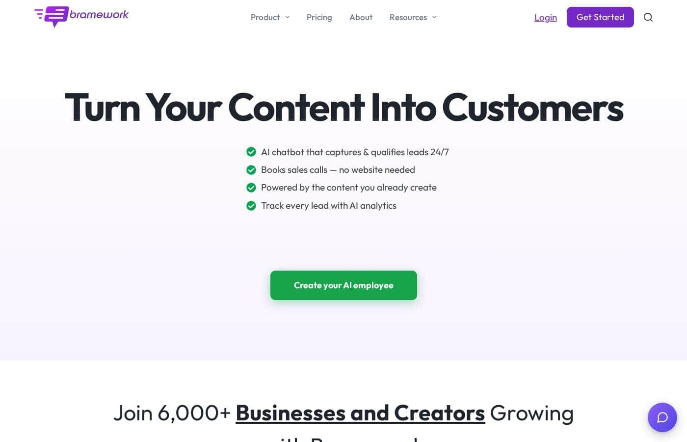 Bramework homepage screenshot