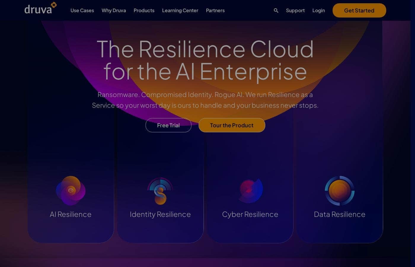 Druva homepage screenshot