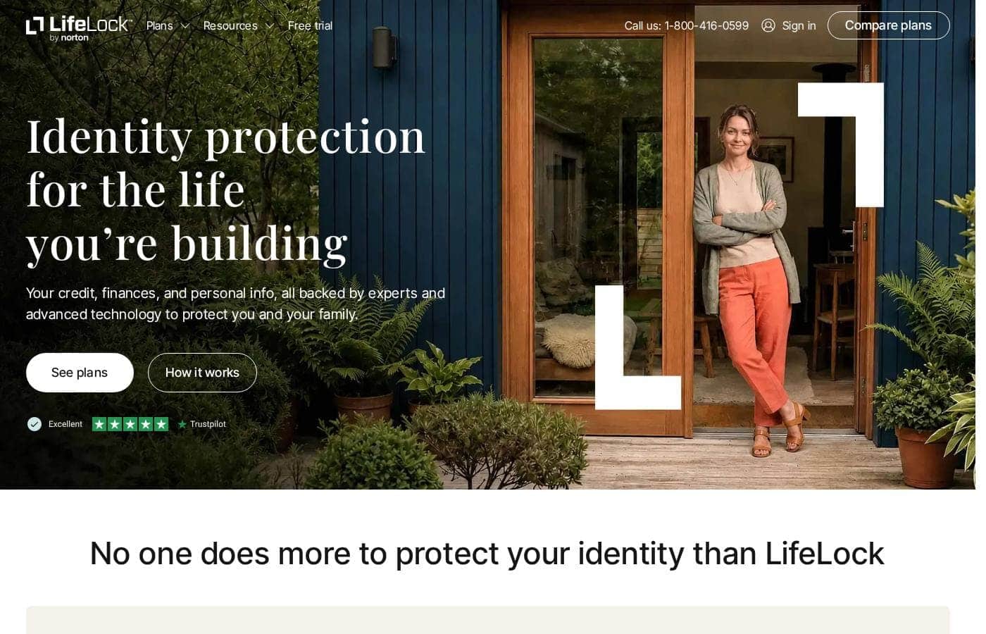 Screenshot della homepage di LifeLock