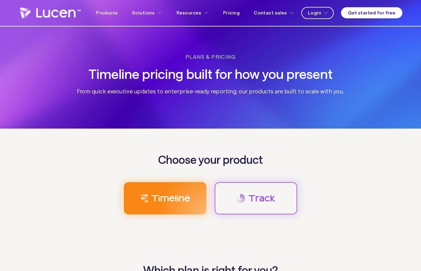 Office Timeline pricing page screenshot