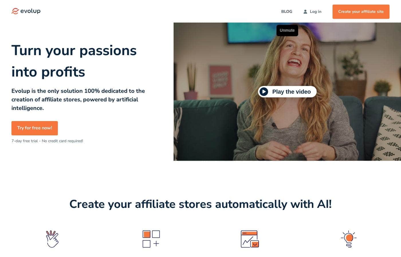 Evolup homepage screenshot
