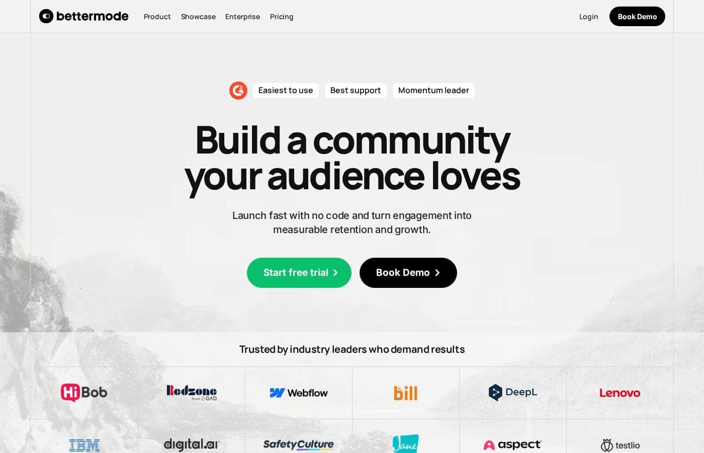 Bettermode homepage screenshot