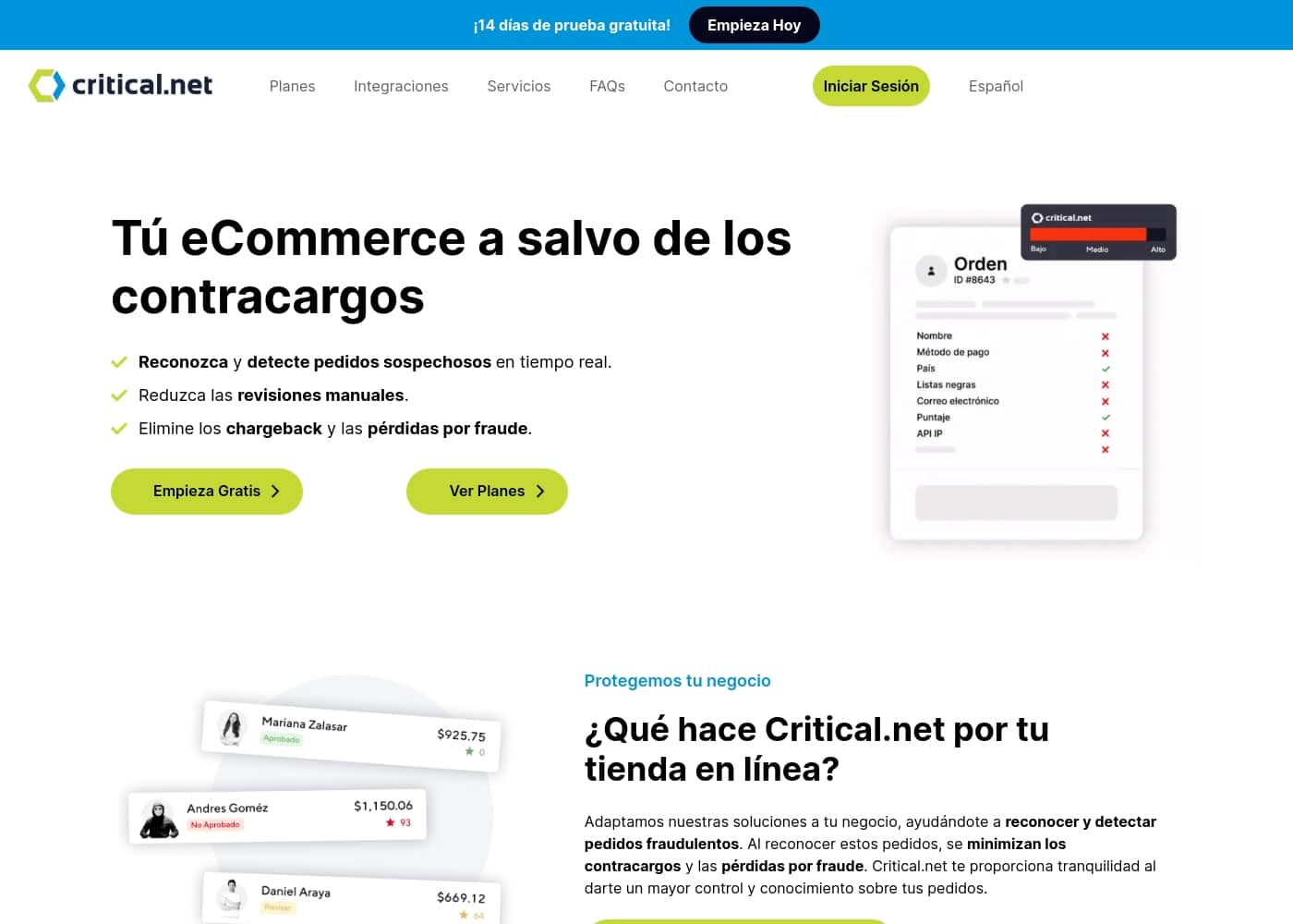 Critical.net homepage screenshot
