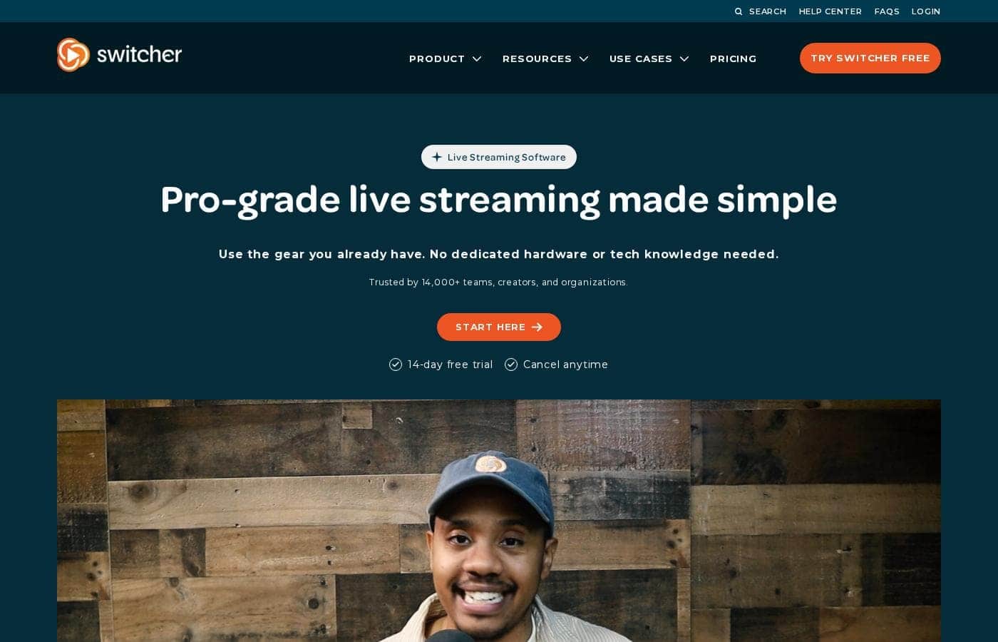 Switcher Studio homepage screenshot