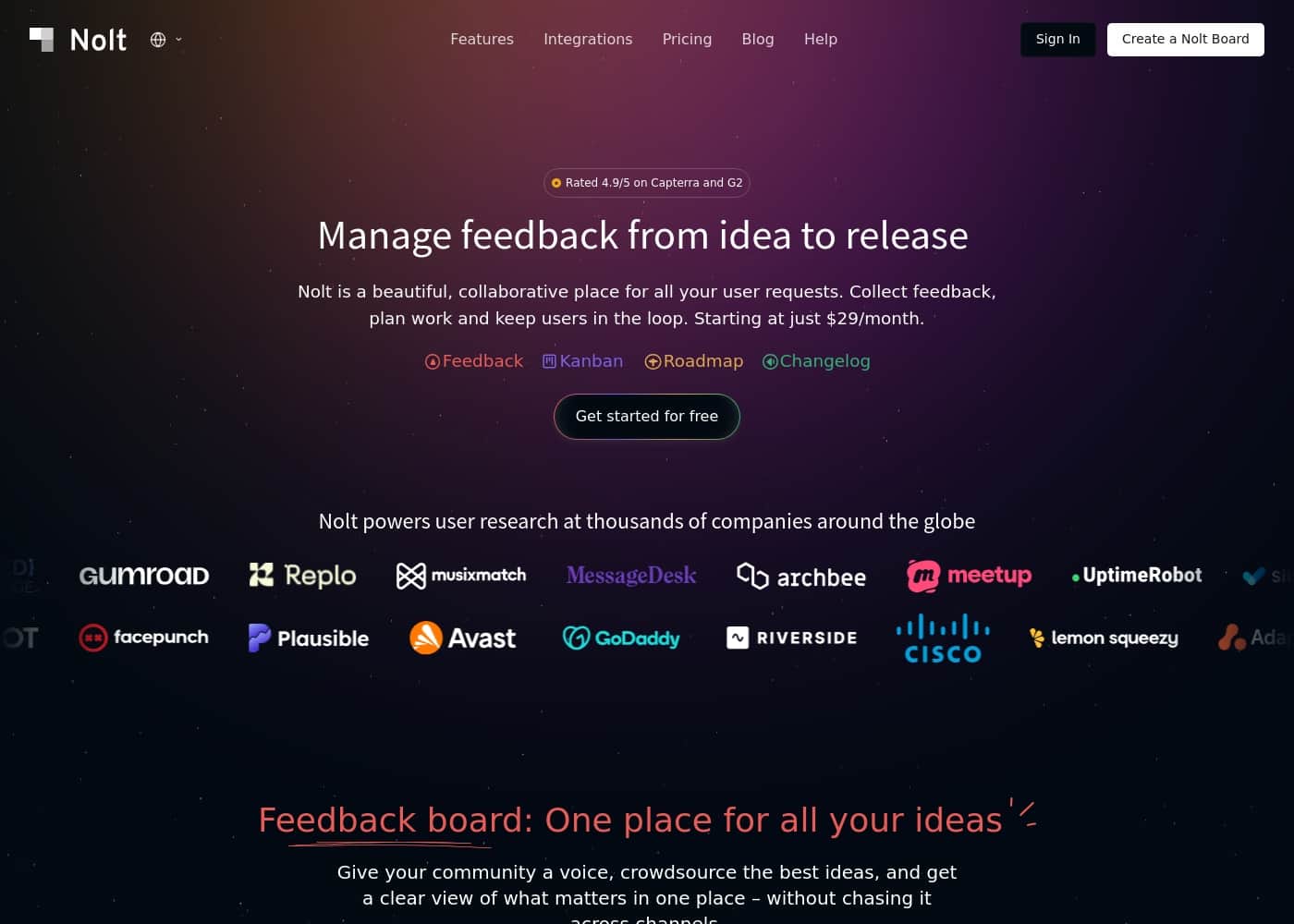 Nolt homepage screenshot
