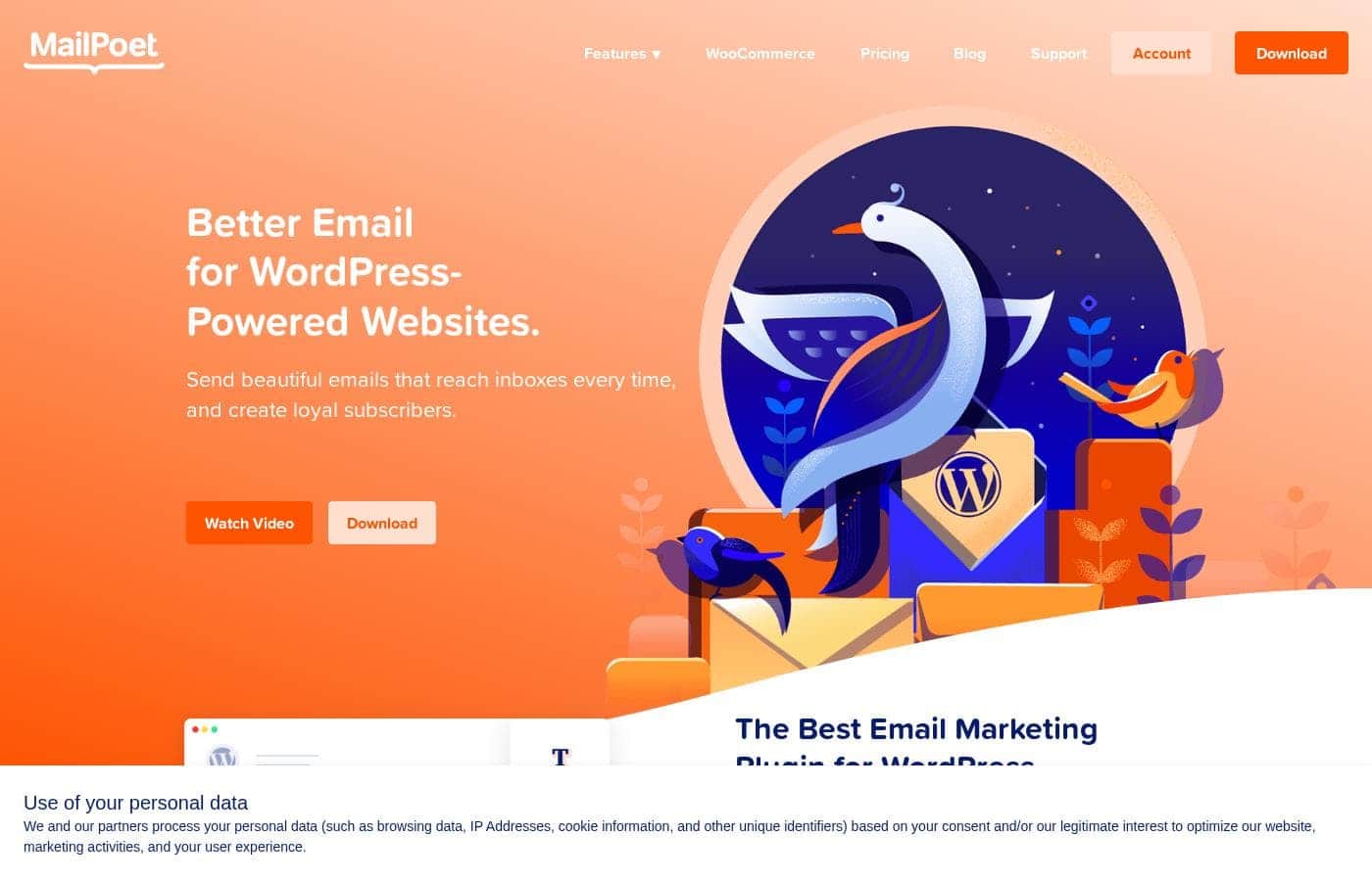 Mailpoet homepage screenshot