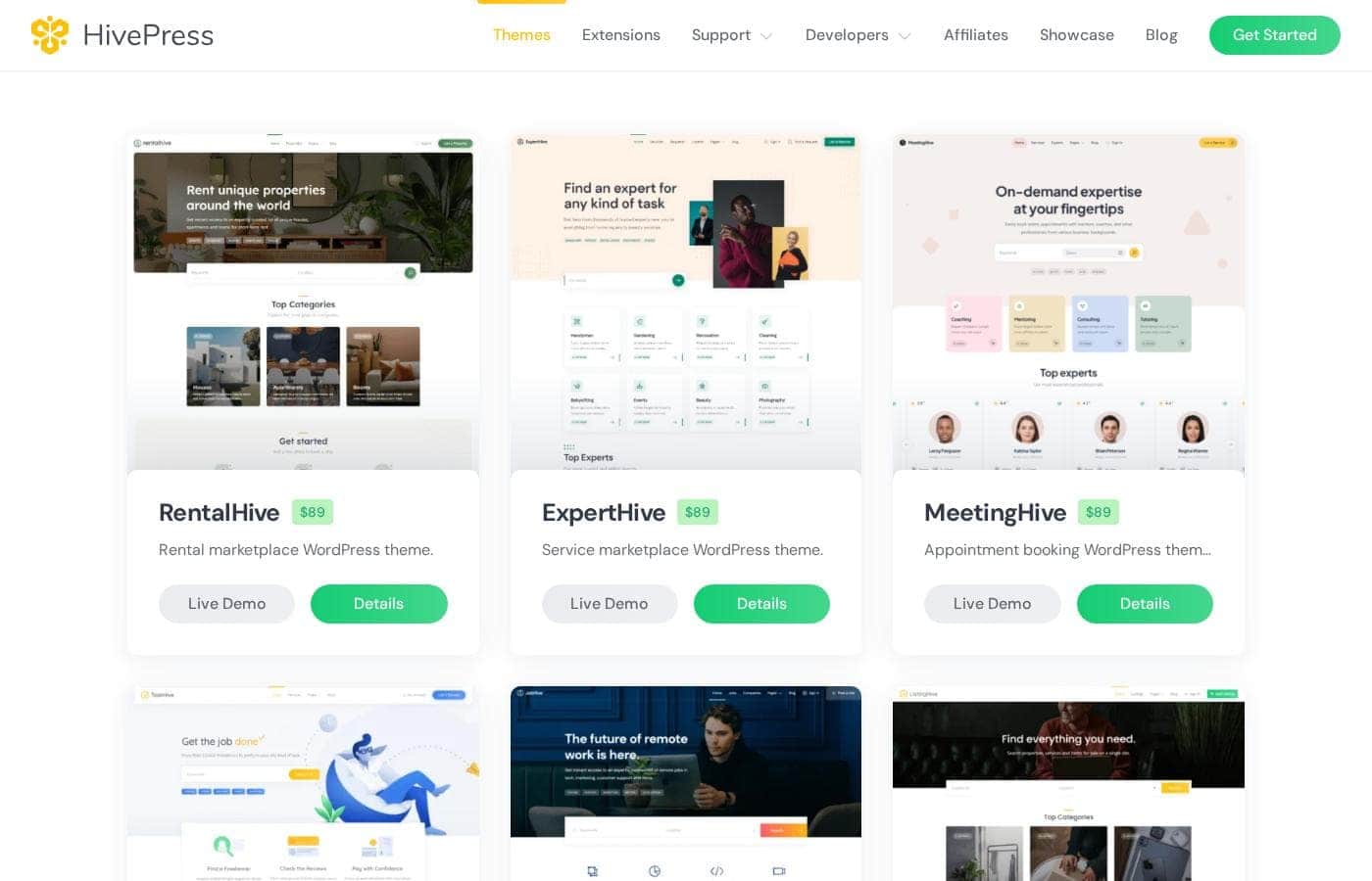 HivePress pricing page screenshot