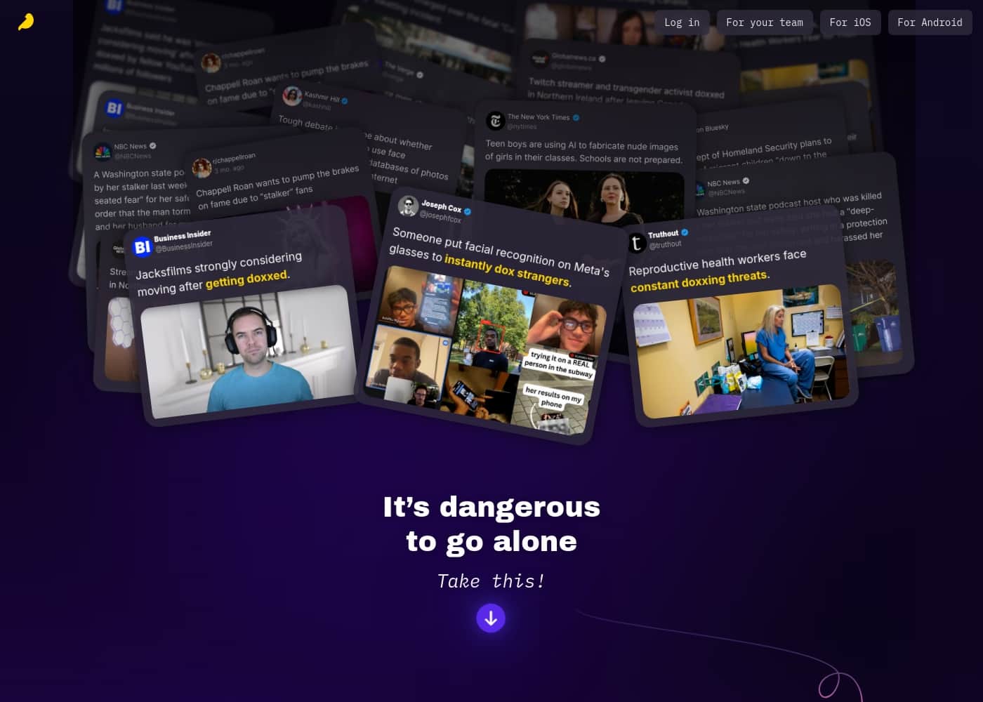 Screenshot della homepage di Kanary