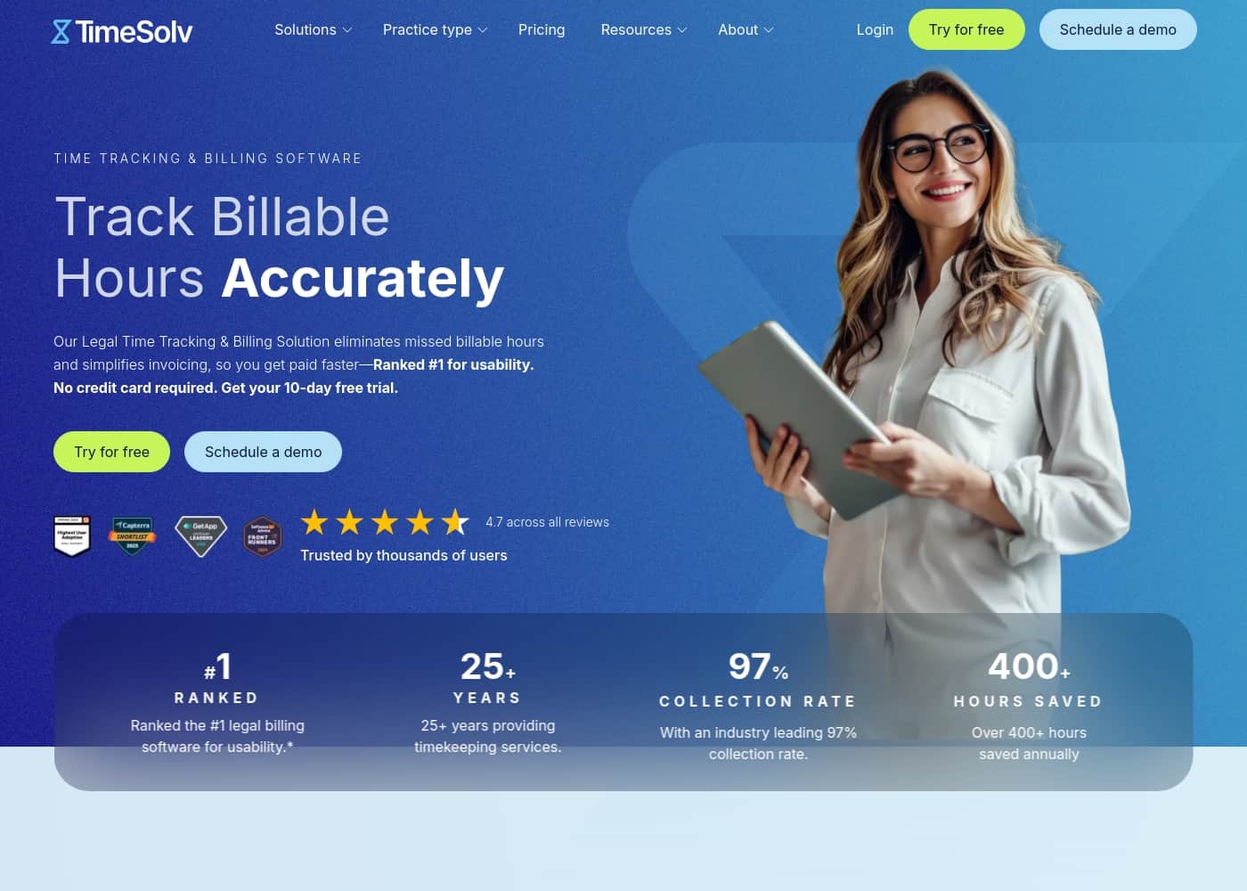 TimeSolv 홈페이지 스크린샷