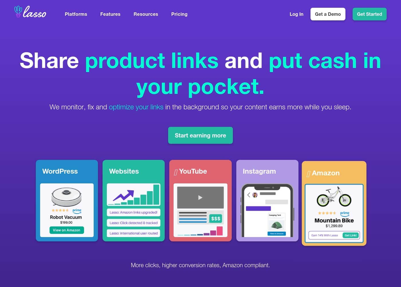 Getlasso homepage screenshot