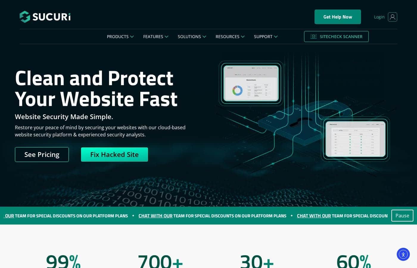 Sucuri homepage screenshot