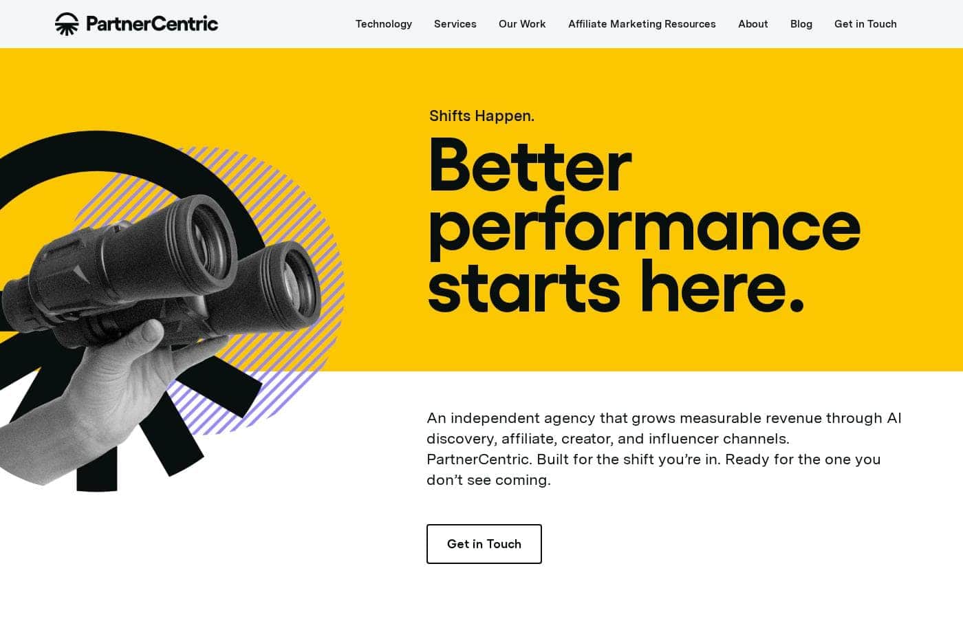PartnerCentric homepage screenshot