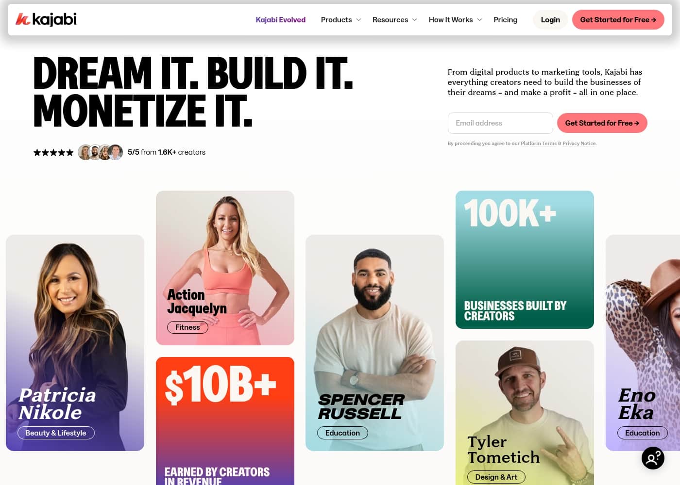 Kajabi Homepage-Screenshot