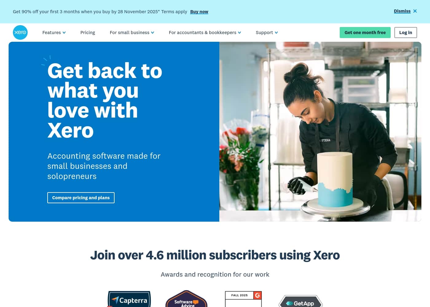 ภาพหน้าจอหลักของ Xero
