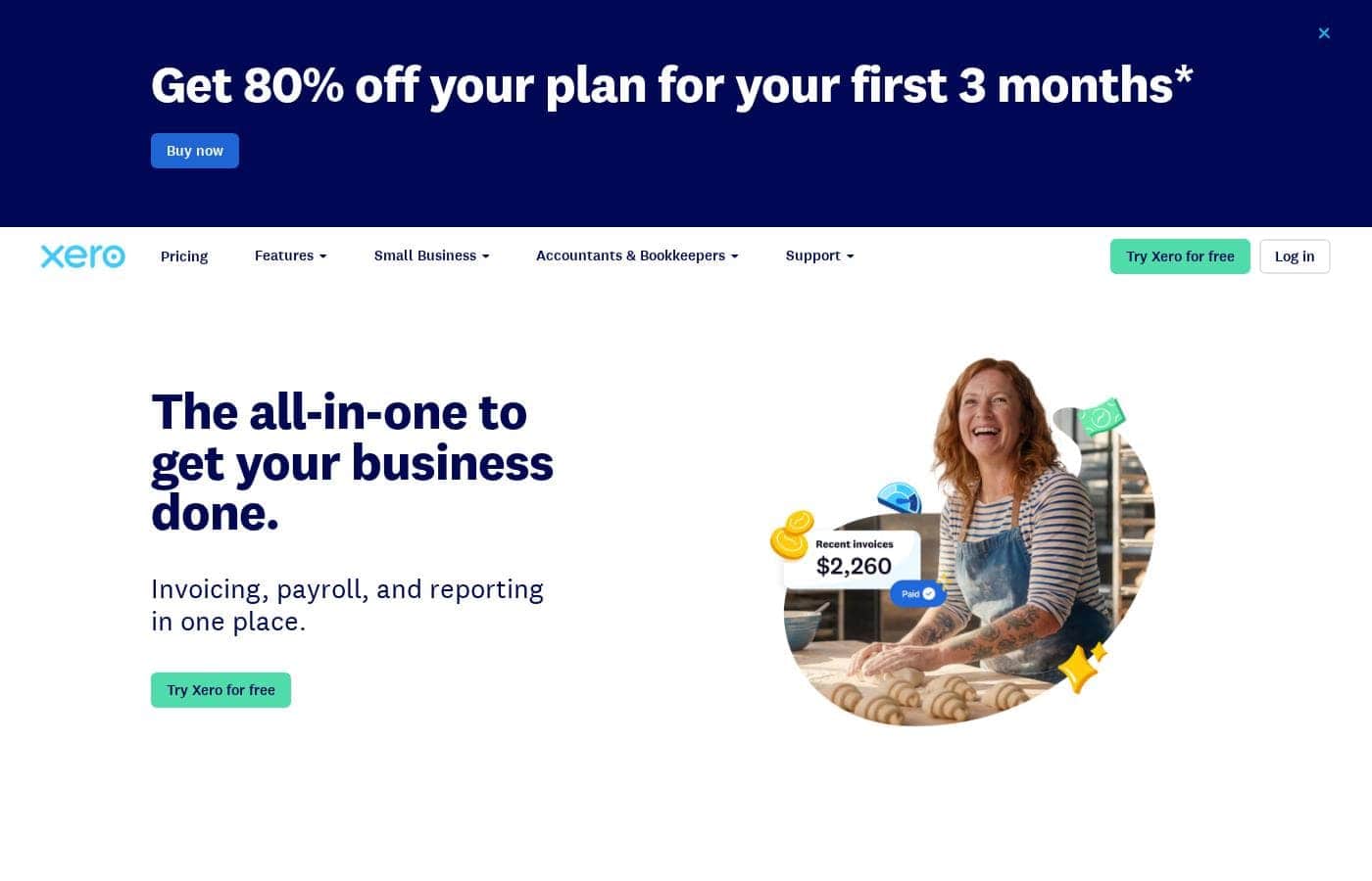 Xero homepage screenshot