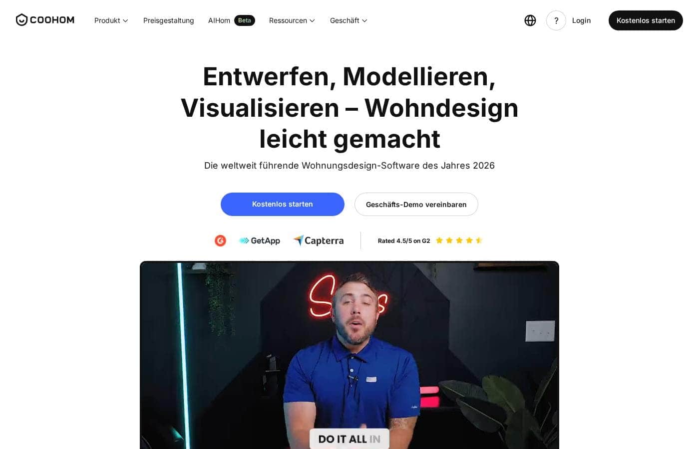 Coohom homepage screenshot