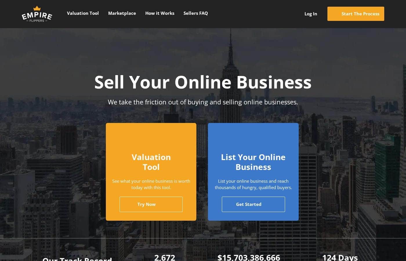 Screenshot della pagina prezzi di Empire Flippers