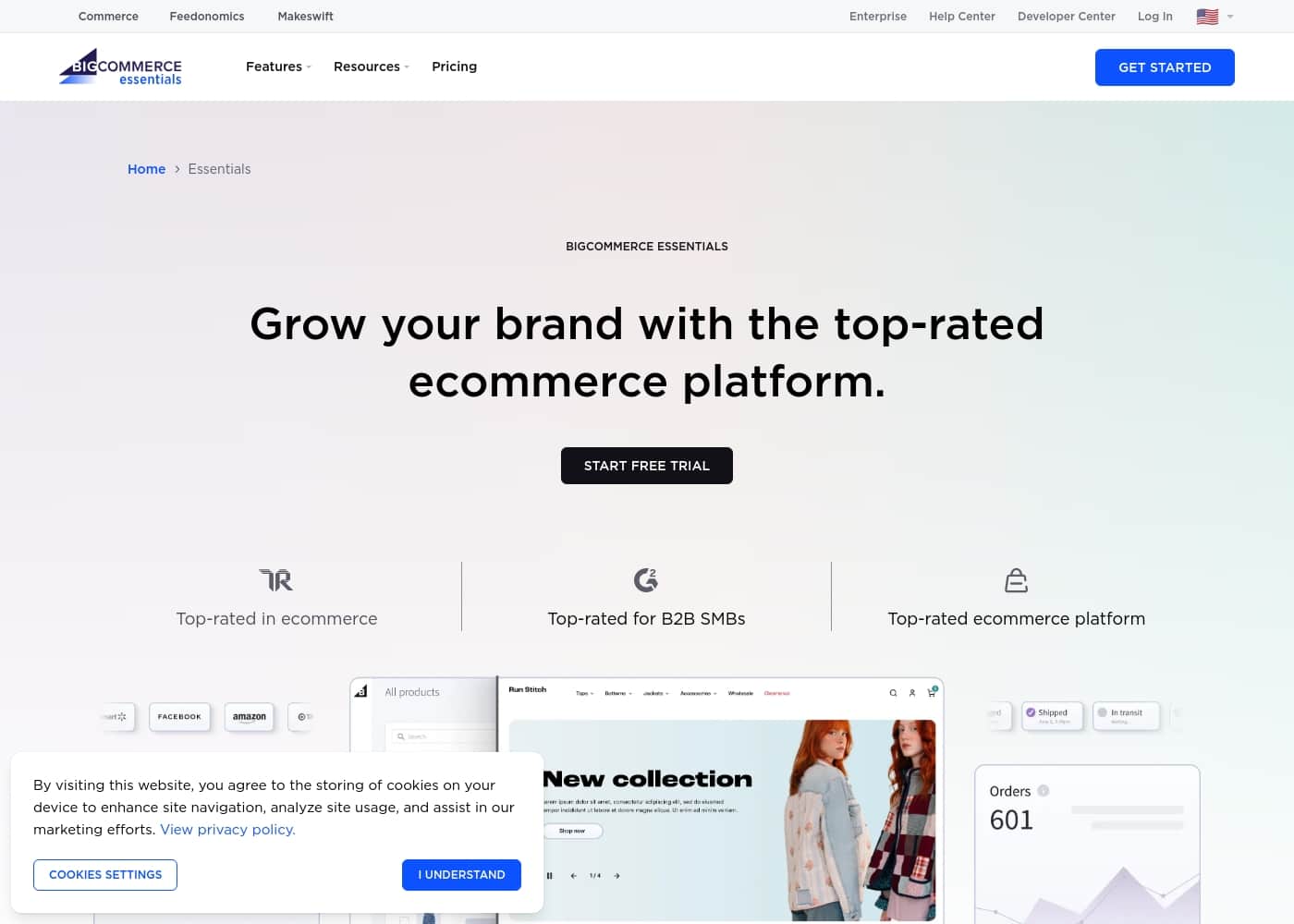 BigCommerce homepage screenshot