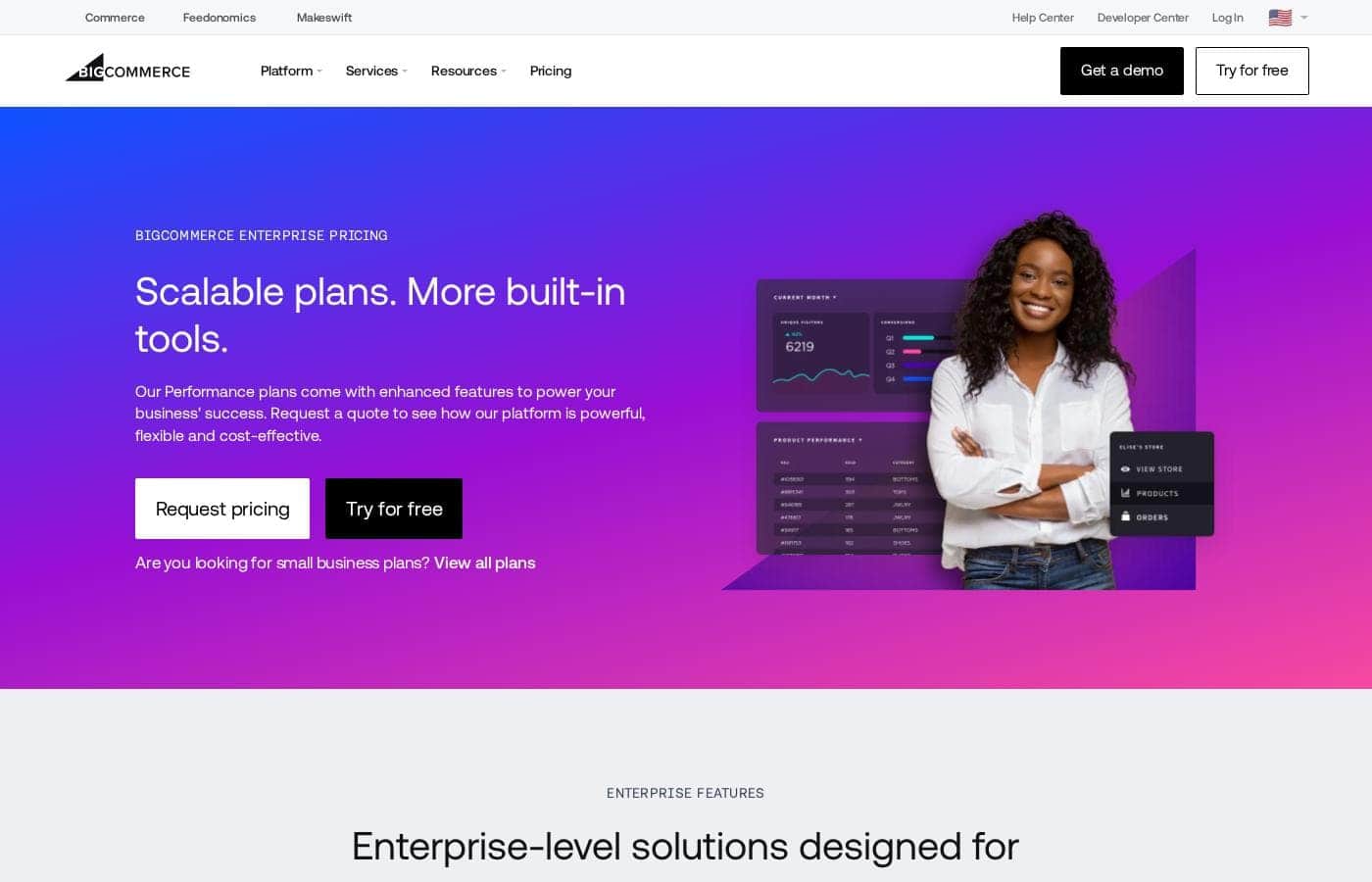 BigCommerce pricing page screenshot